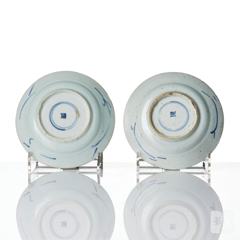 A group of 10 blue and white small dishes, - 图9